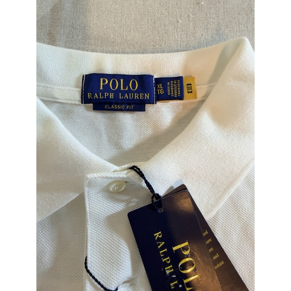 POLO RALPH LAUREN Size XL Classic Fit Big Pony Mesh Polo Shirt White NWT $138 - Picture 5 of 6